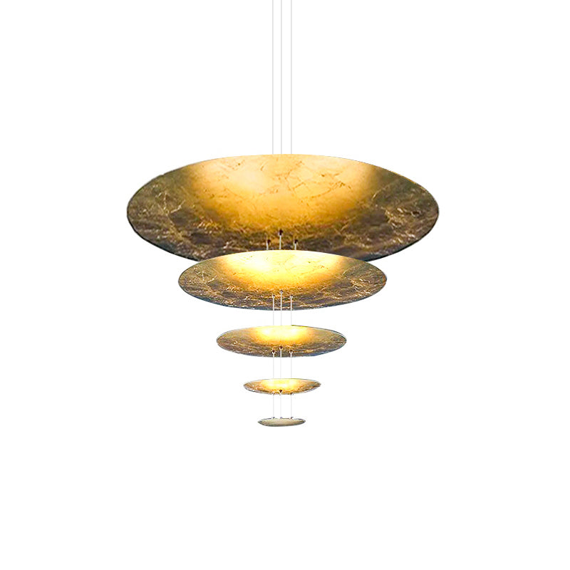 Phelion Layered Gold Foil Pendant Light-Neutral Decor