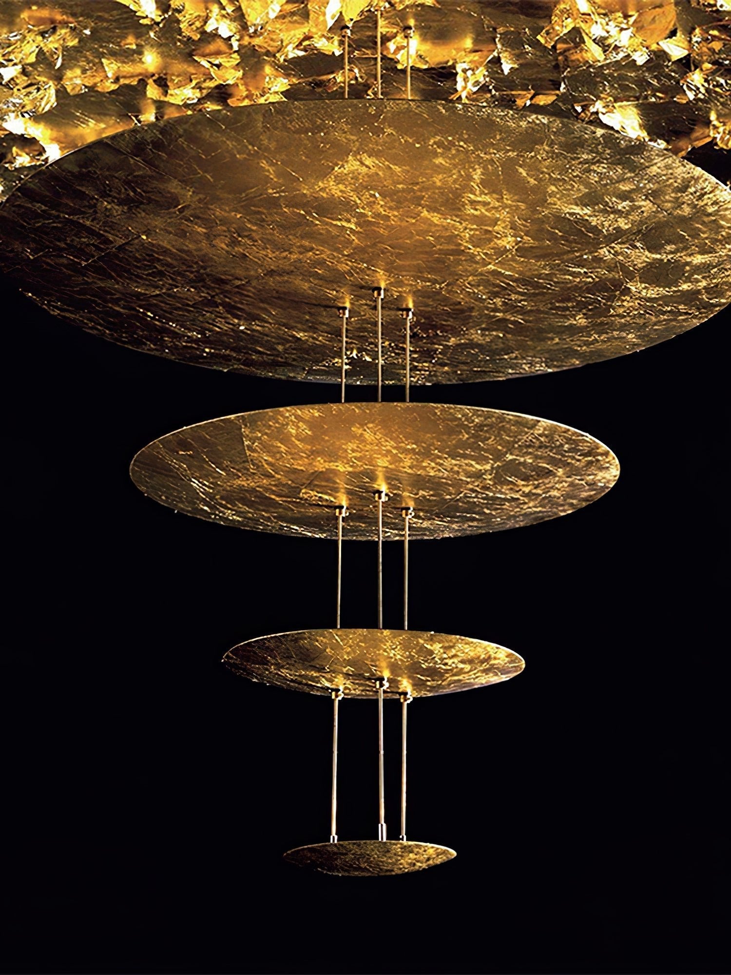 Phelion Layered Gold Foil Pendant Light-Neutral Decor