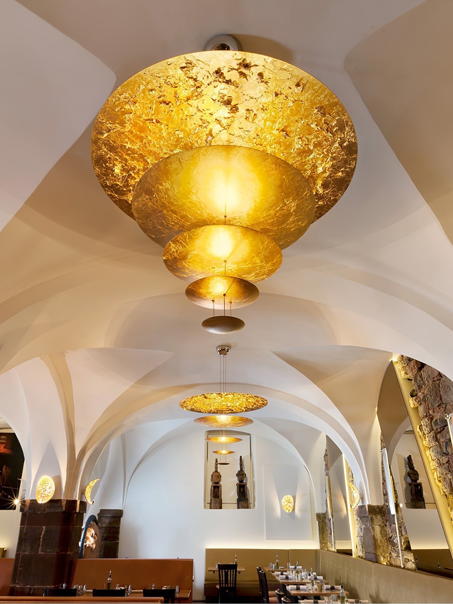 Phelion Layered Gold Foil Pendant Light-Neutral Decor