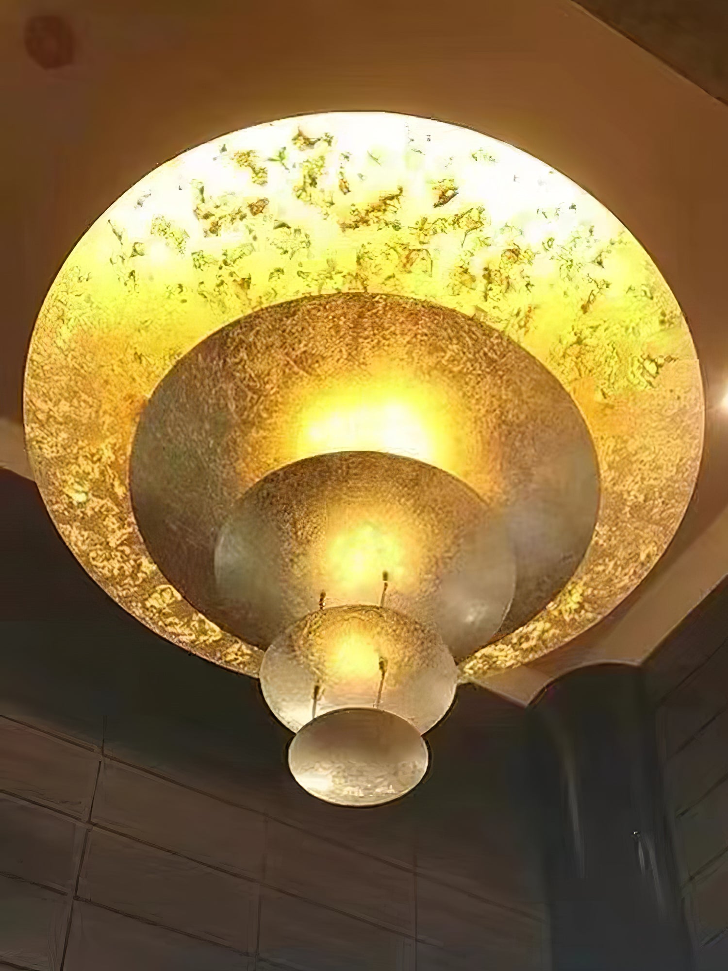 Phelion Layered Gold Foil Pendant Light-Neutral Decor