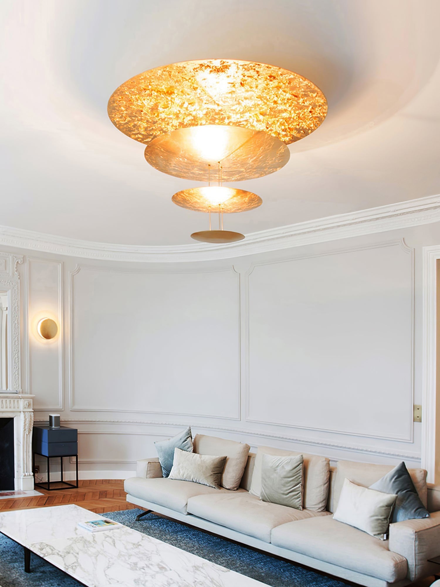 Phelion Layered Gold Foil Pendant Light-Neutral Decor