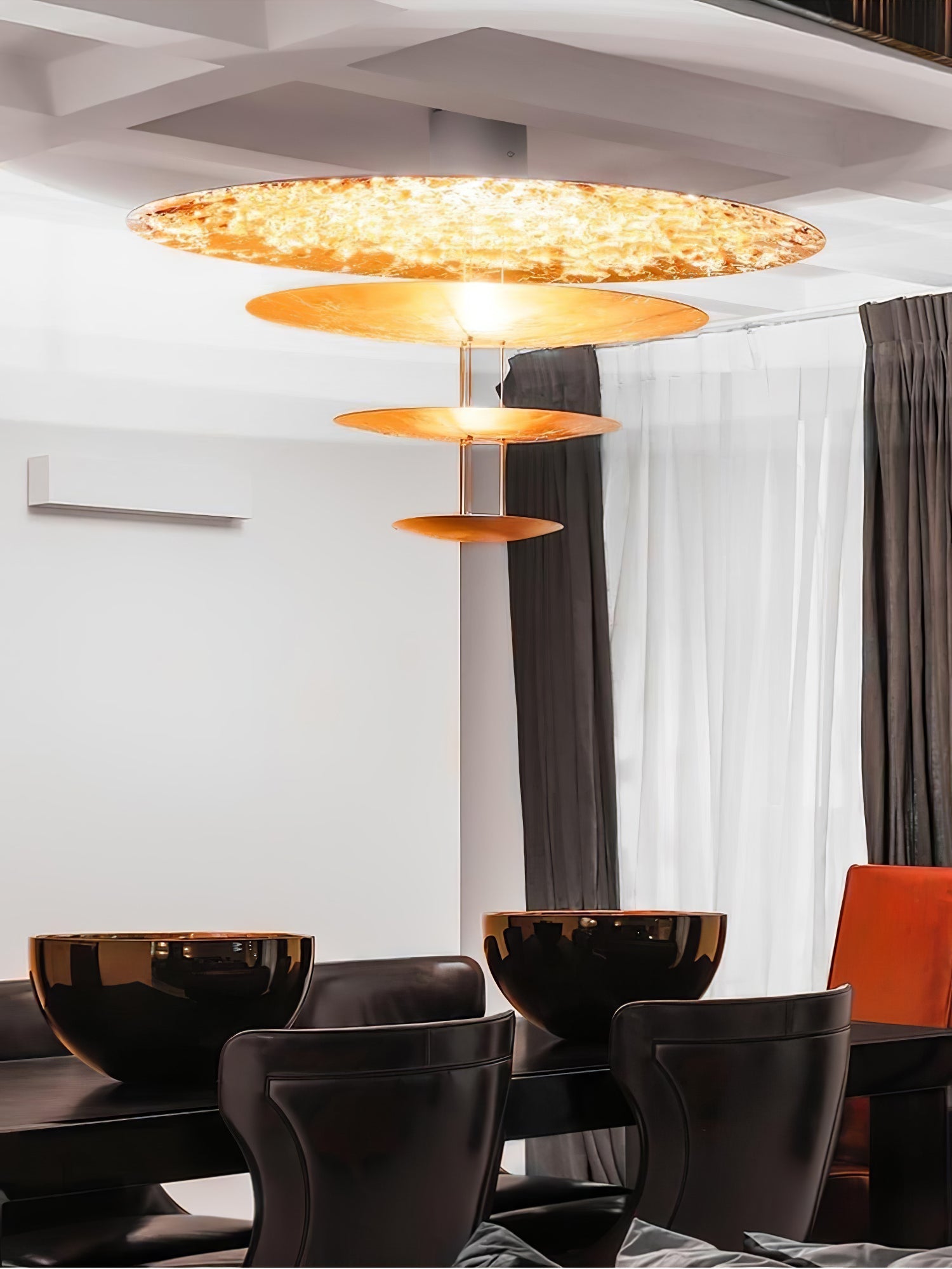 Phelion Layered Gold Foil Pendant Light-Neutral Decor