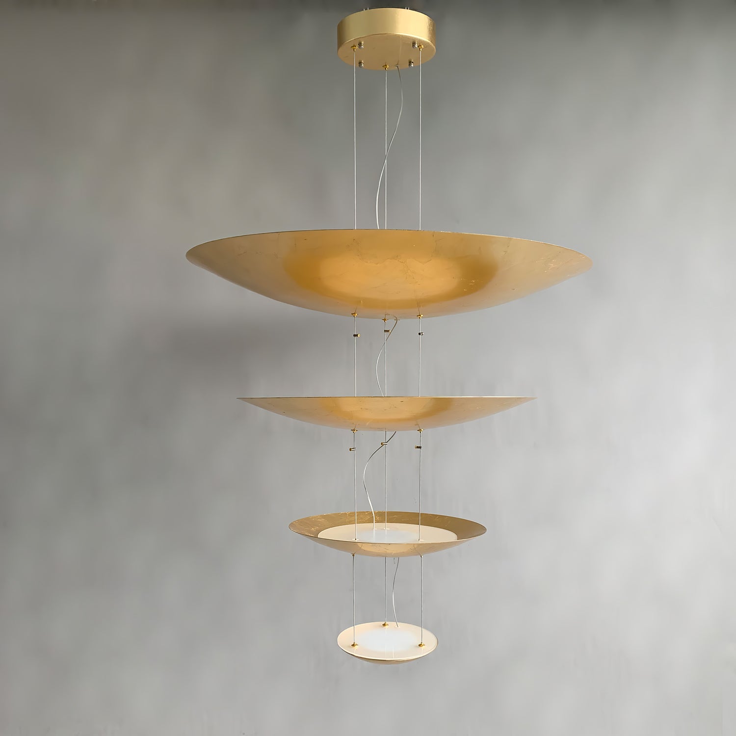 Phelion Layered Gold Foil Pendant Light-Neutral Decor