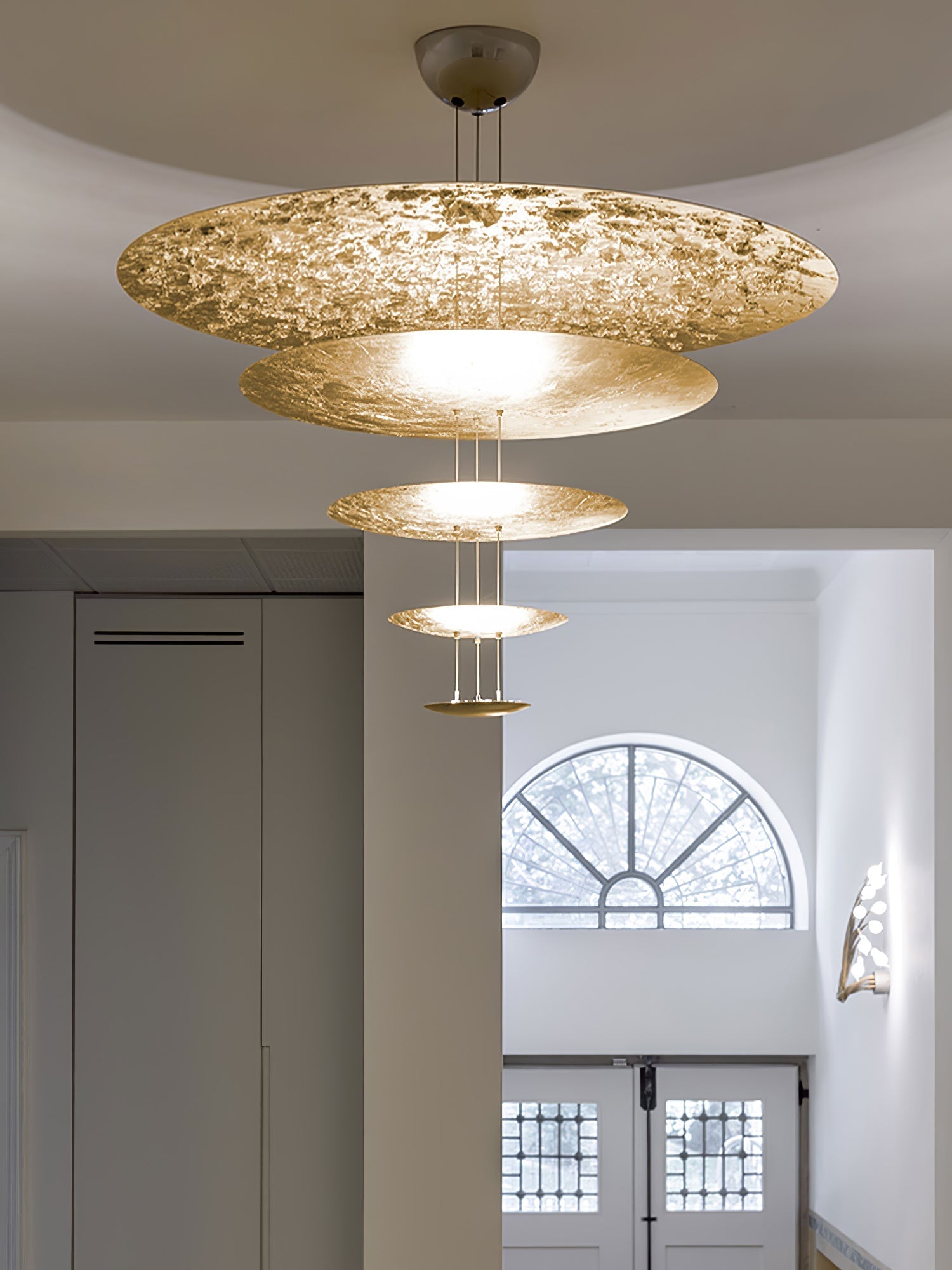 Phelion Layered Gold Foil Pendant Light-Neutral Decor