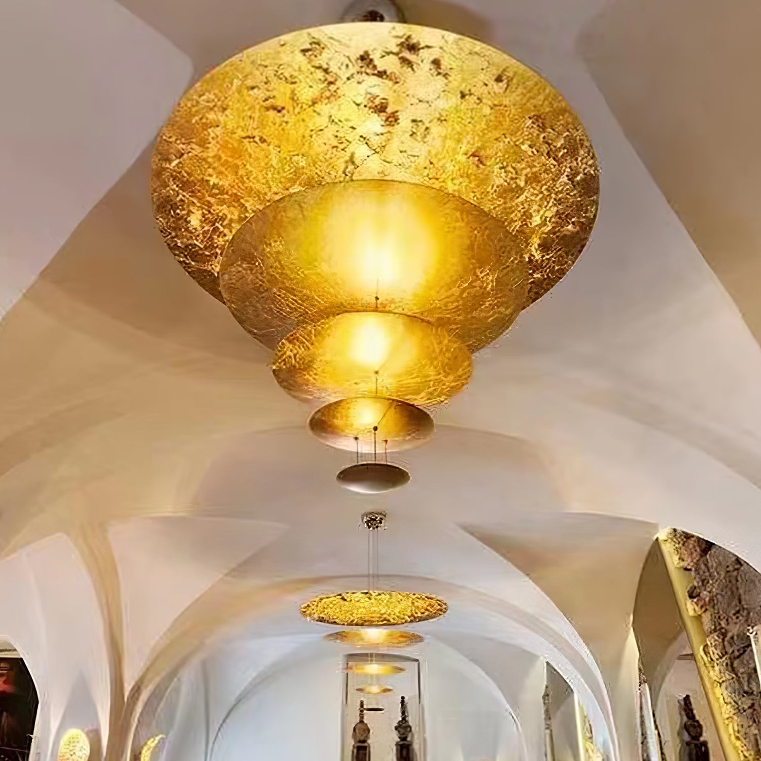 Phelion Layered Gold Foil Pendant Light-Neutral Decor