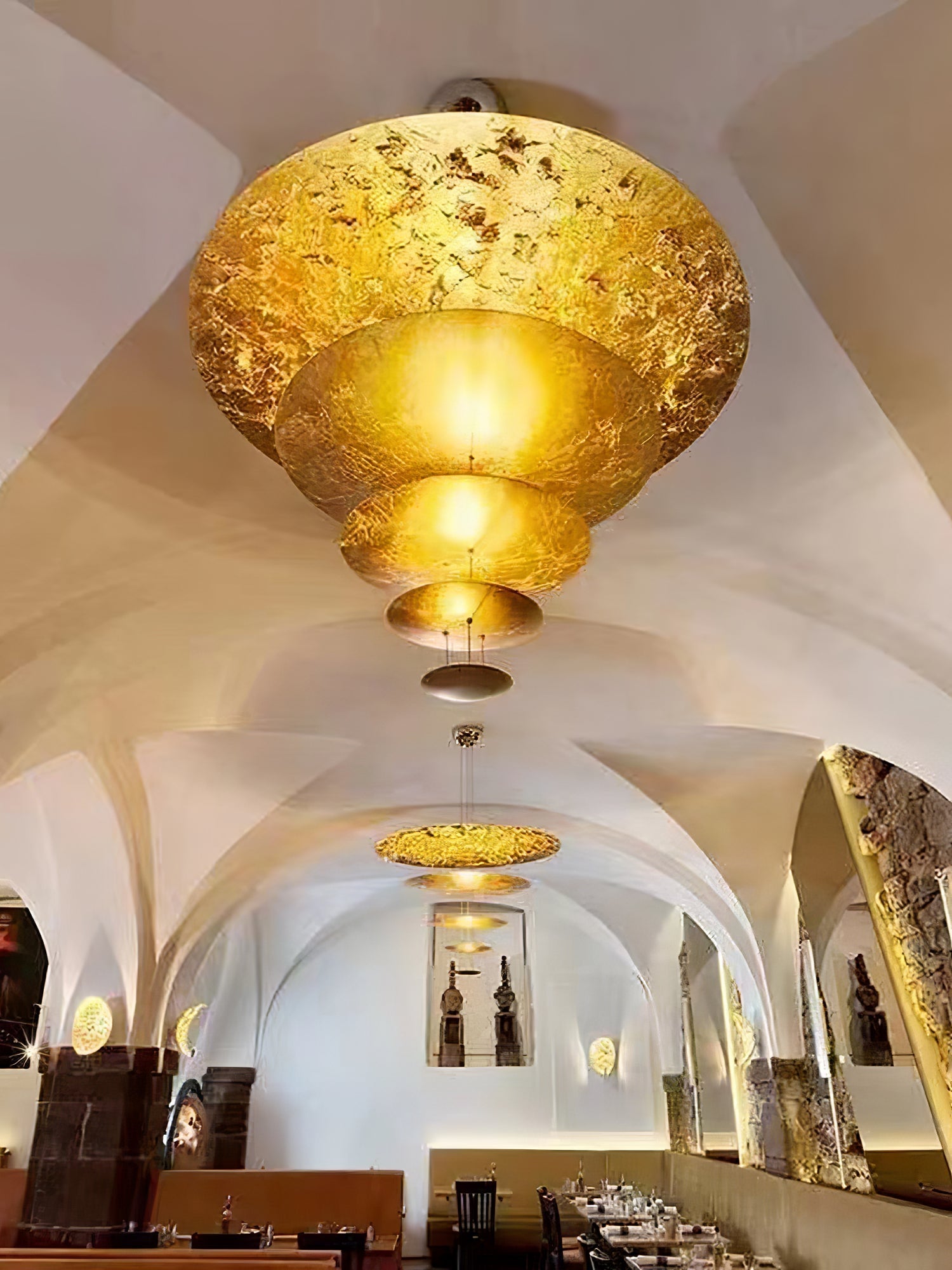 Phelion Layered Gold Foil Pendant Light-Neutral Decor