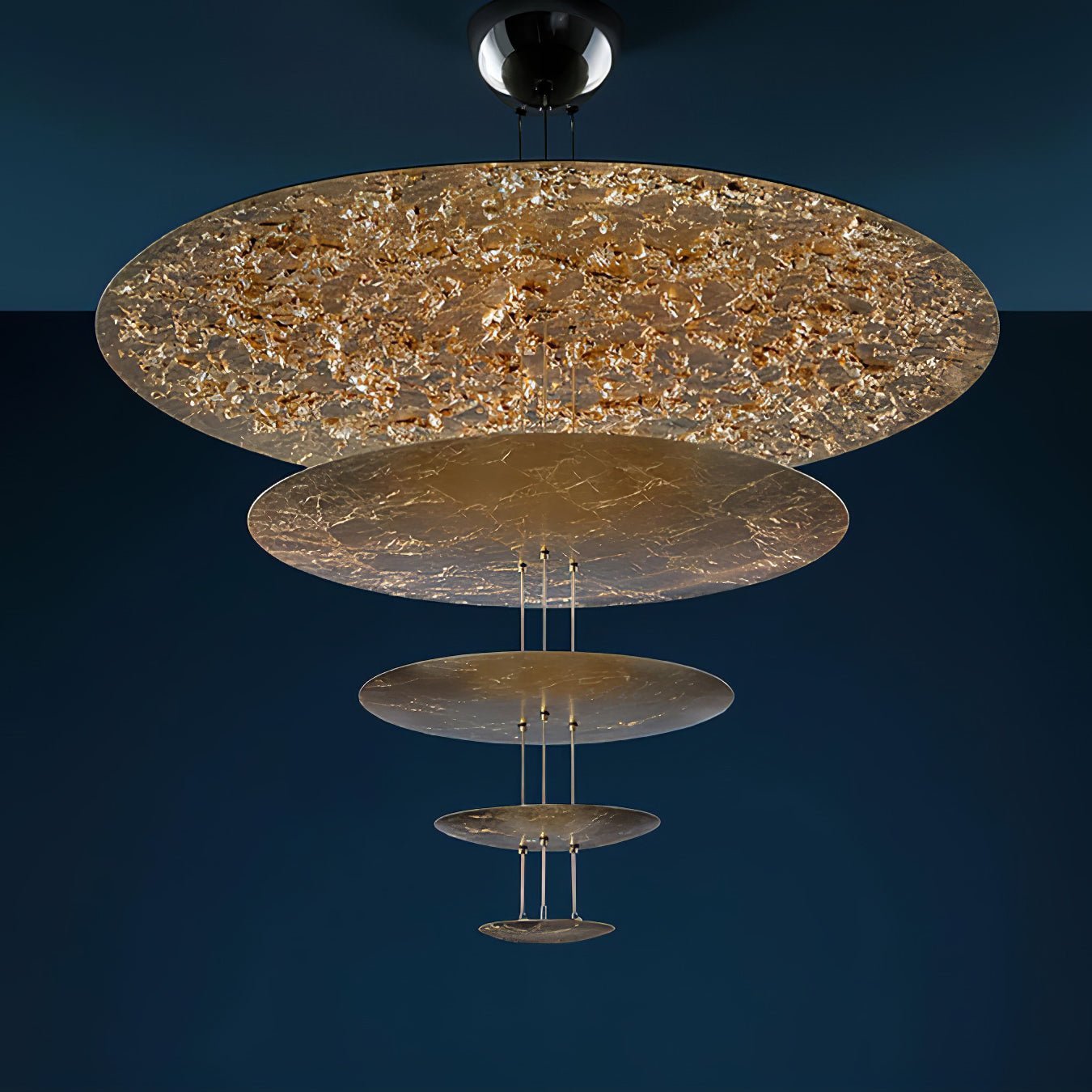 Phelion Layered Gold Foil Pendant Light-Neutral Decor