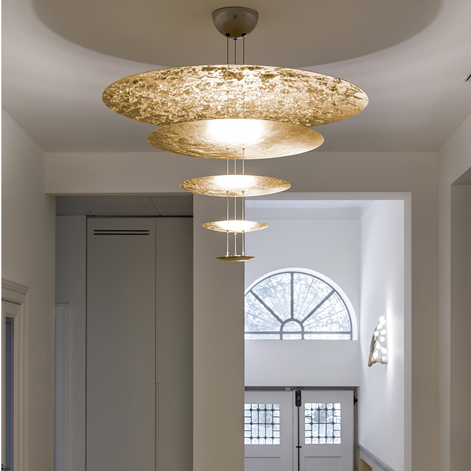 Phelion Layered Gold Foil Pendant Light-Neutral Decor