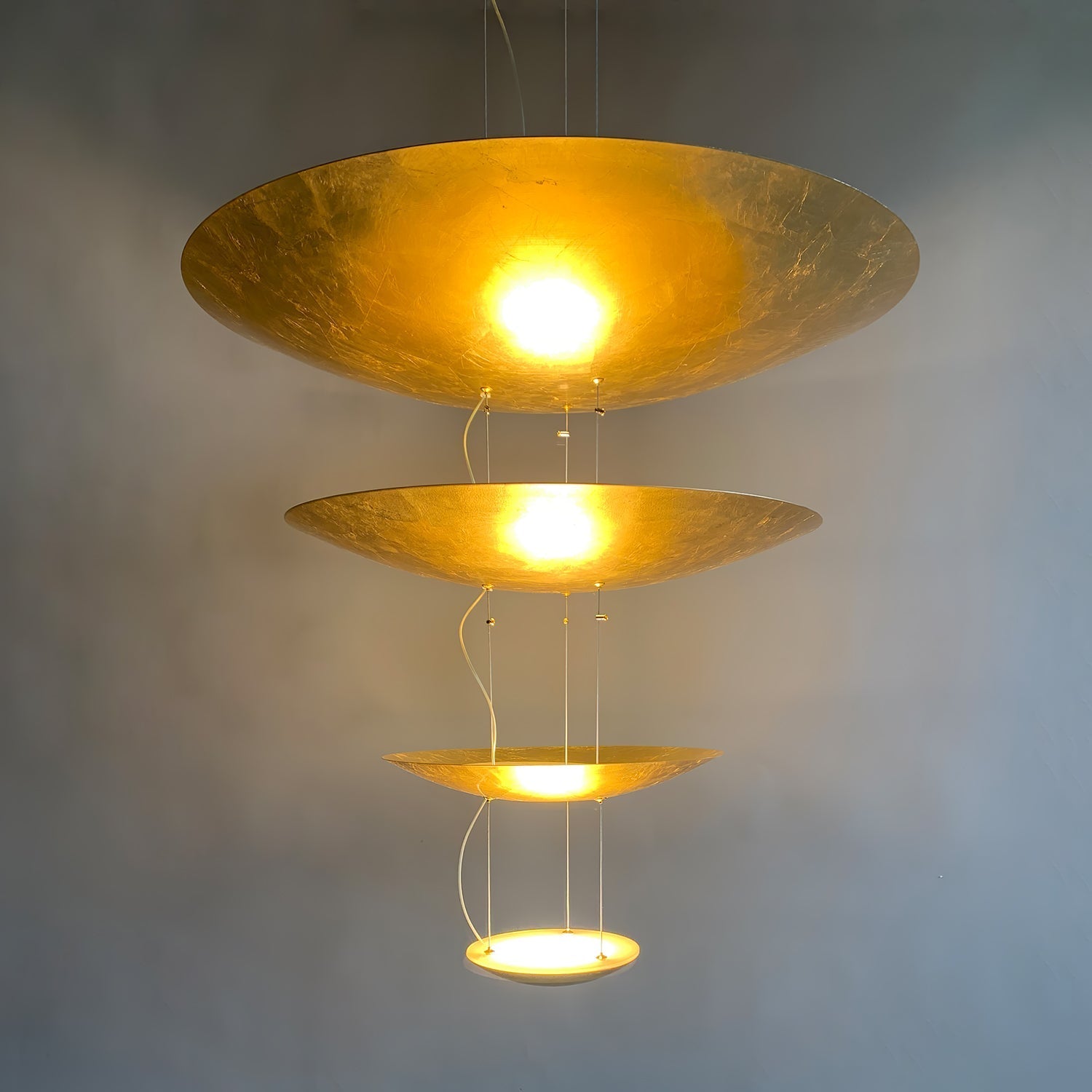 Phelion Layered Gold Foil Pendant Light-Neutral Decor