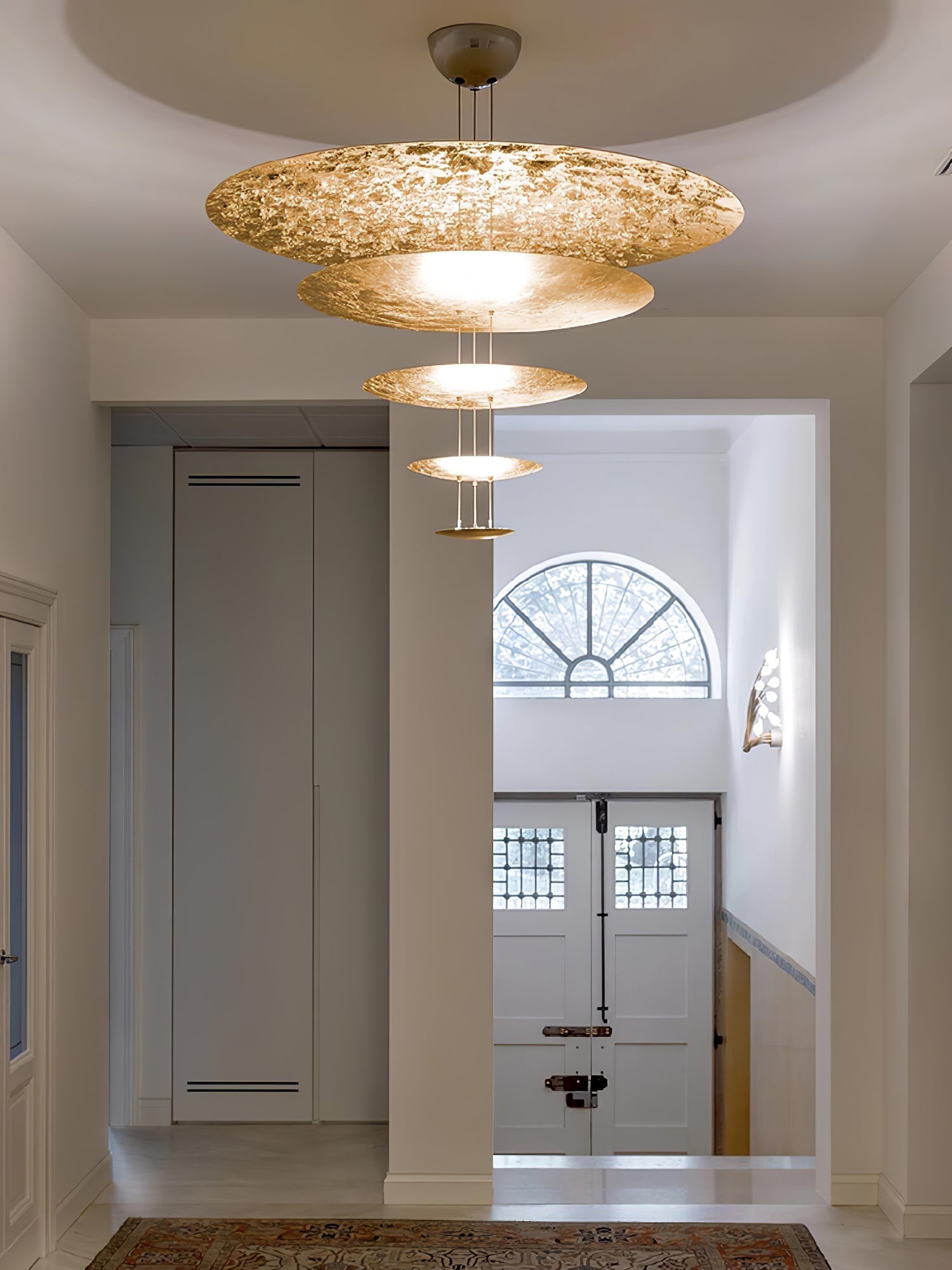 Phelion Layered Gold Foil Pendant Light-Neutral Decor