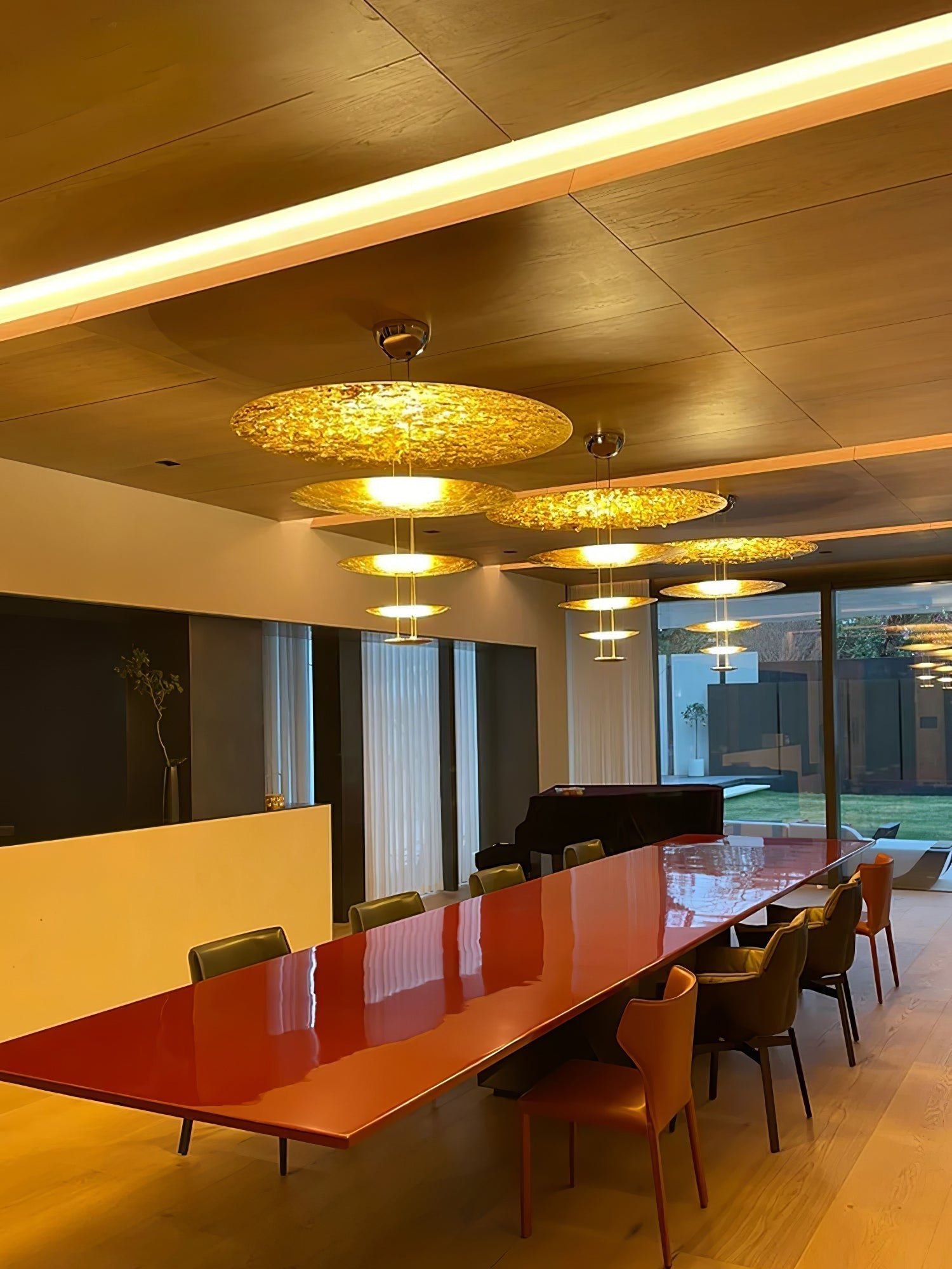 Phelion Layered Gold Foil Pendant Light-Neutral Decor