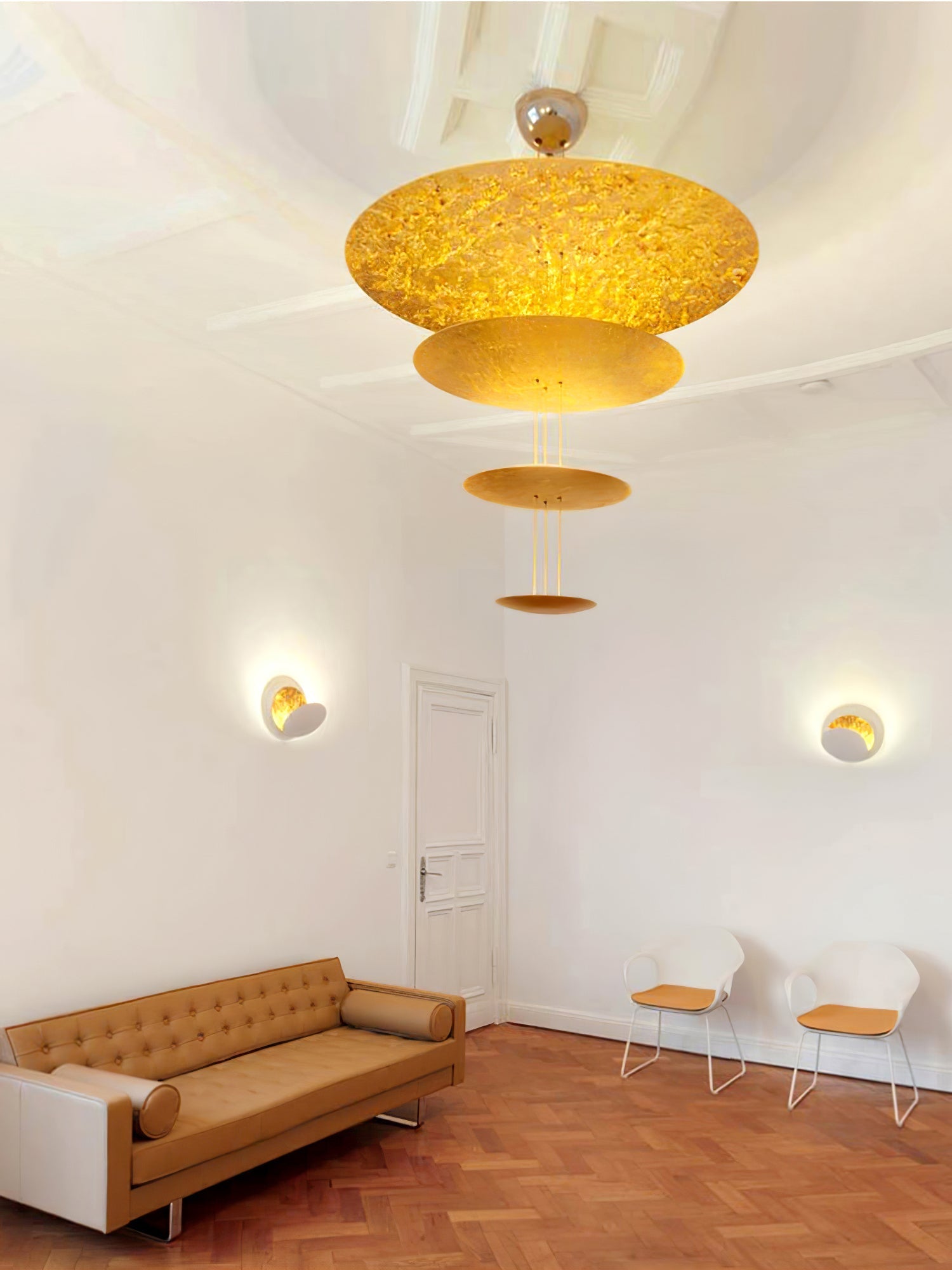 Phelion Layered Gold Foil Pendant Light-Neutral Decor