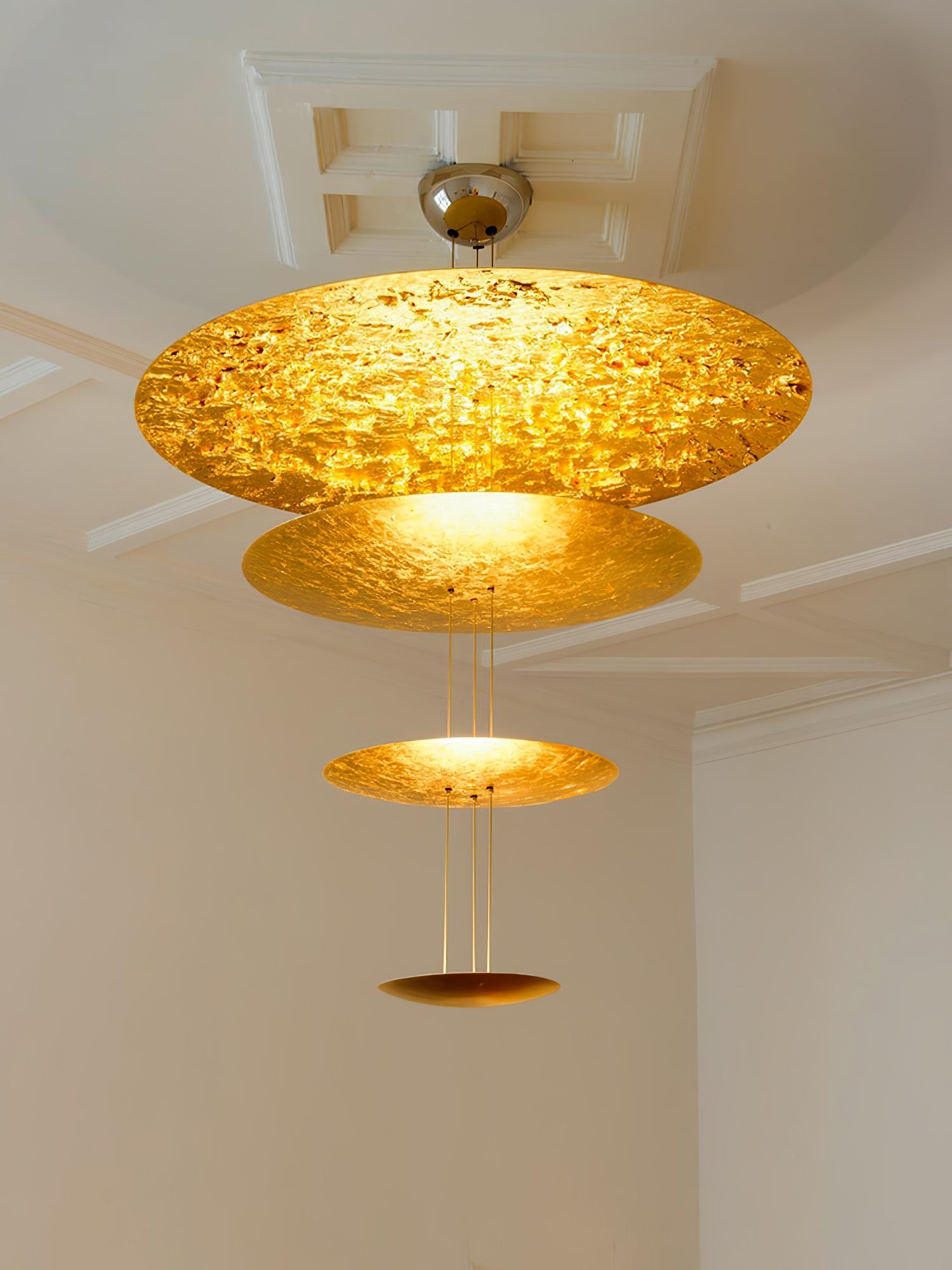 Phelion Layered Gold Foil Pendant Light-Neutral Decor