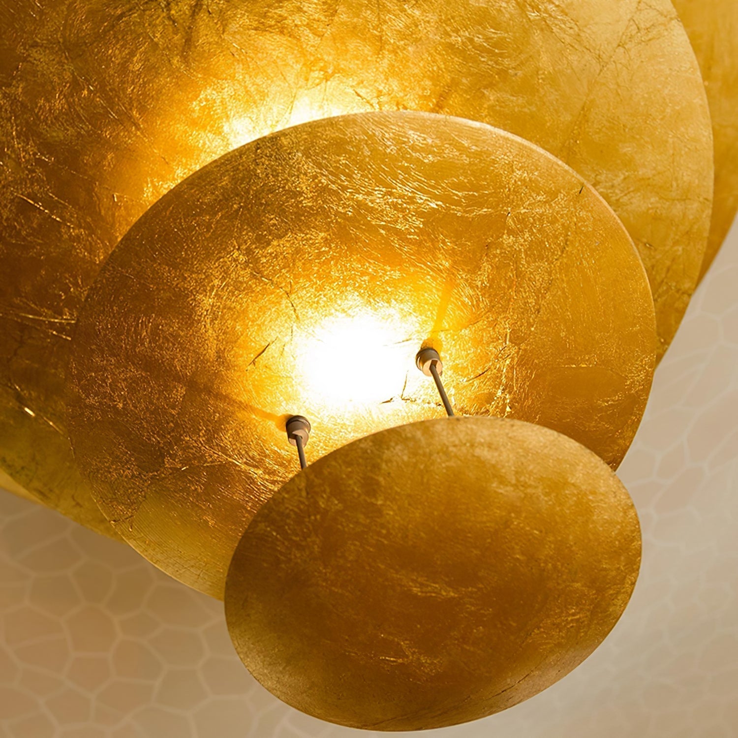 Phelion Layered Gold Foil Pendant Light-Neutral Decor