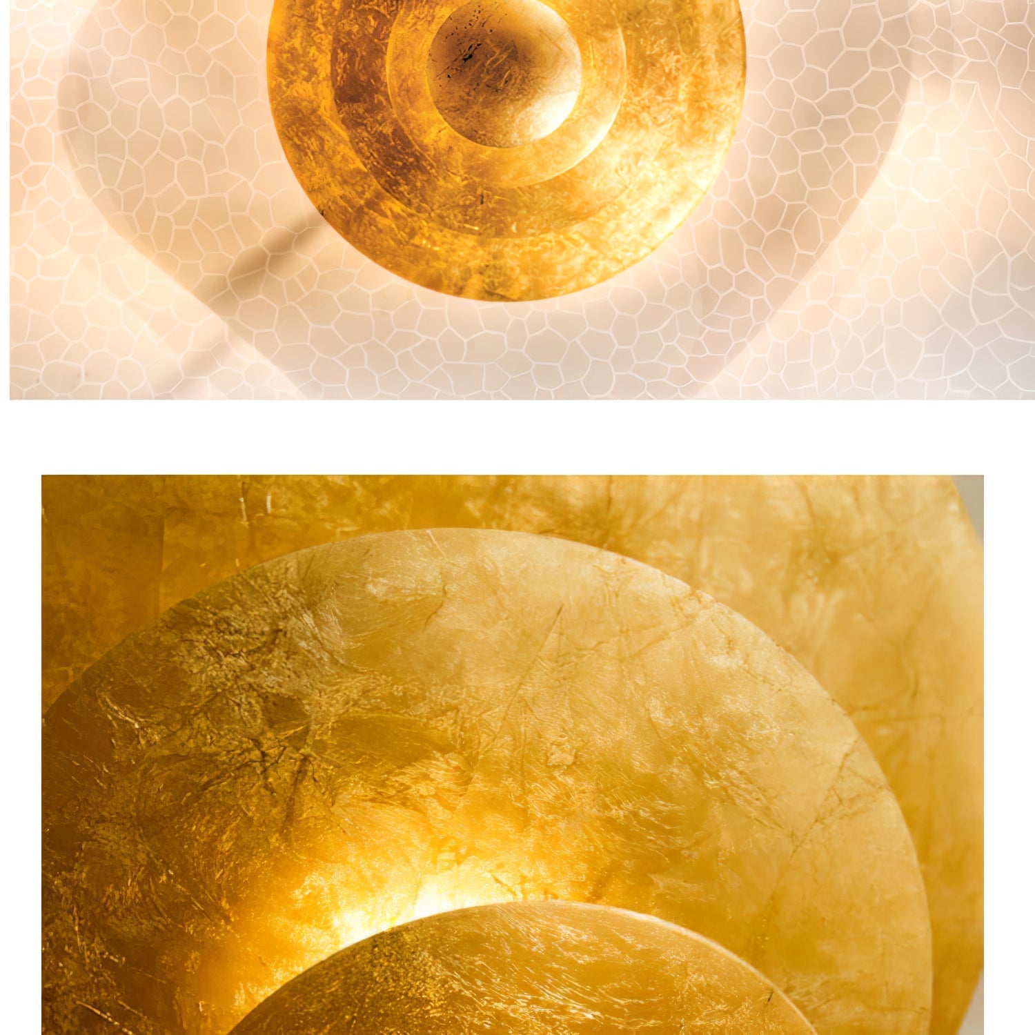Phelion Layered Gold Foil Pendant Light-Neutral Decor