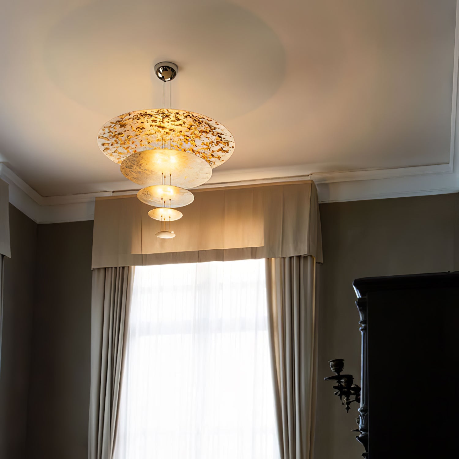 Phelion Layered Gold Foil Pendant Light-Neutral Decor