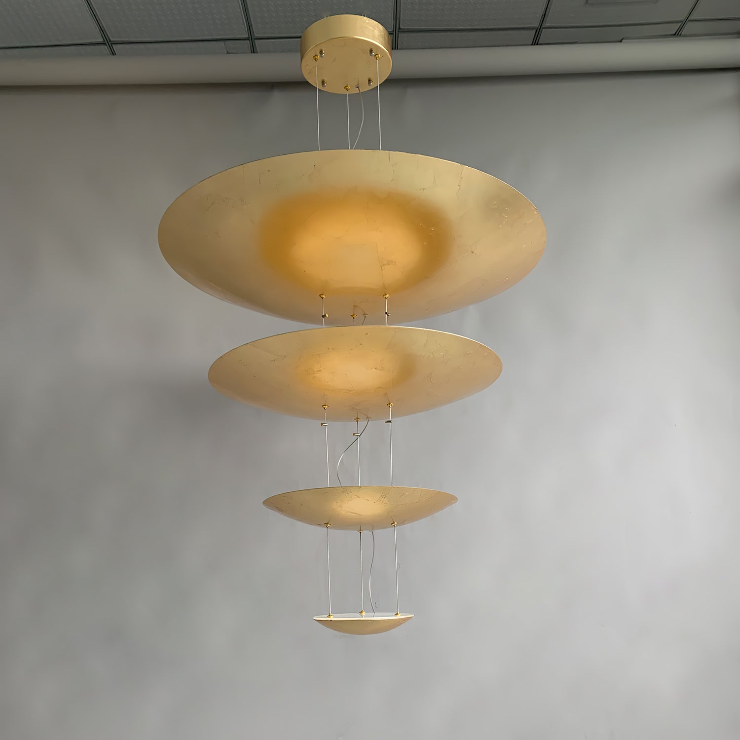 Phelion Layered Gold Foil Pendant Light-Neutral Decor