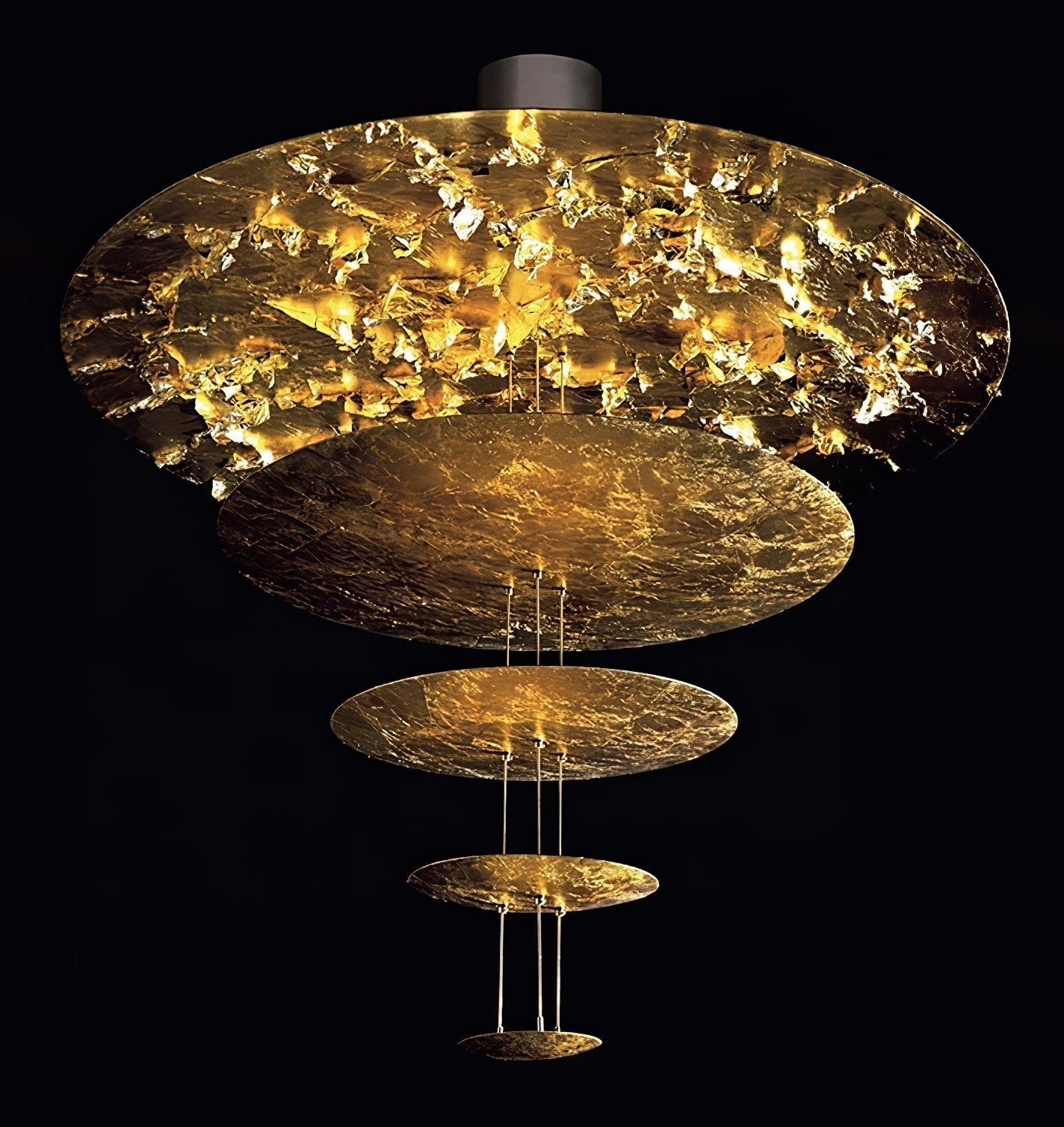 Phelion Layered Gold Foil Pendant Light-Neutral Decor