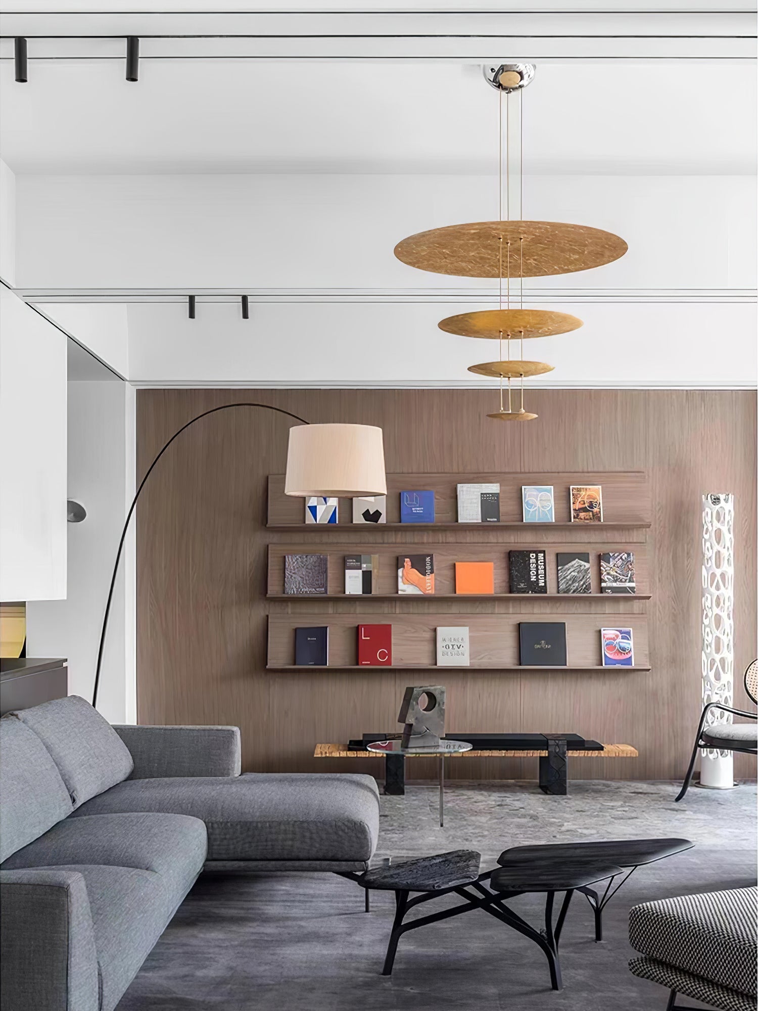Phelion Layered Gold Foil Pendant Light-Neutral Decor