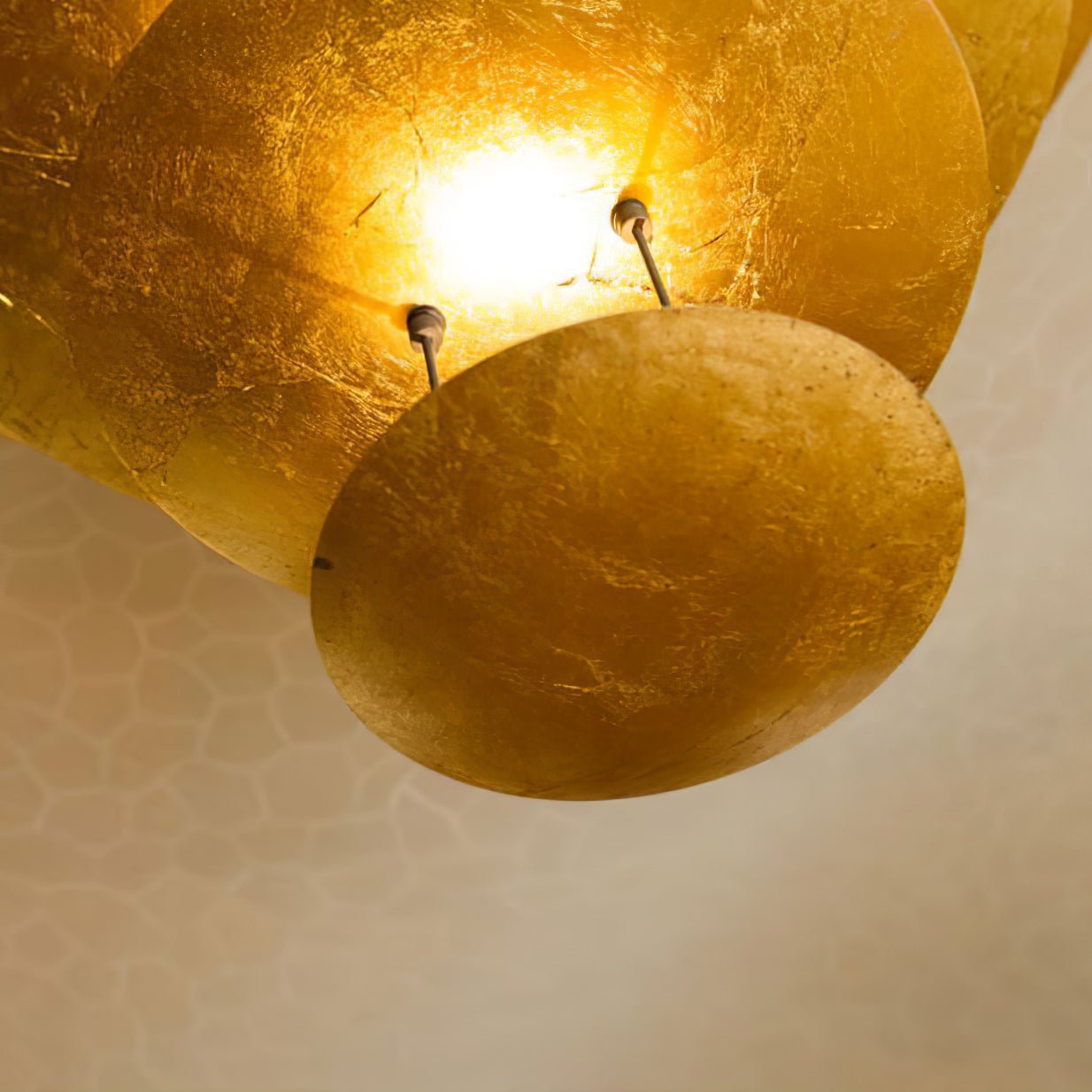 Phelion Layered Gold Foil Pendant Light-Neutral Decor