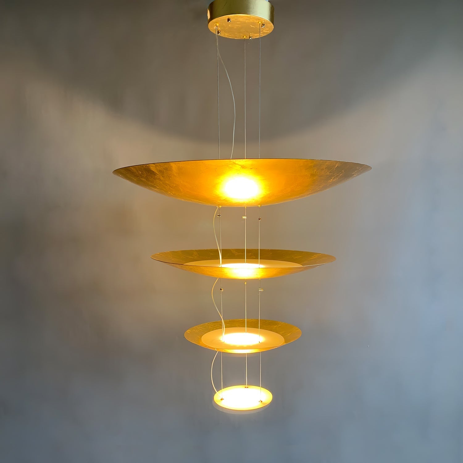 Phelion Layered Gold Foil Pendant Light-Neutral Decor