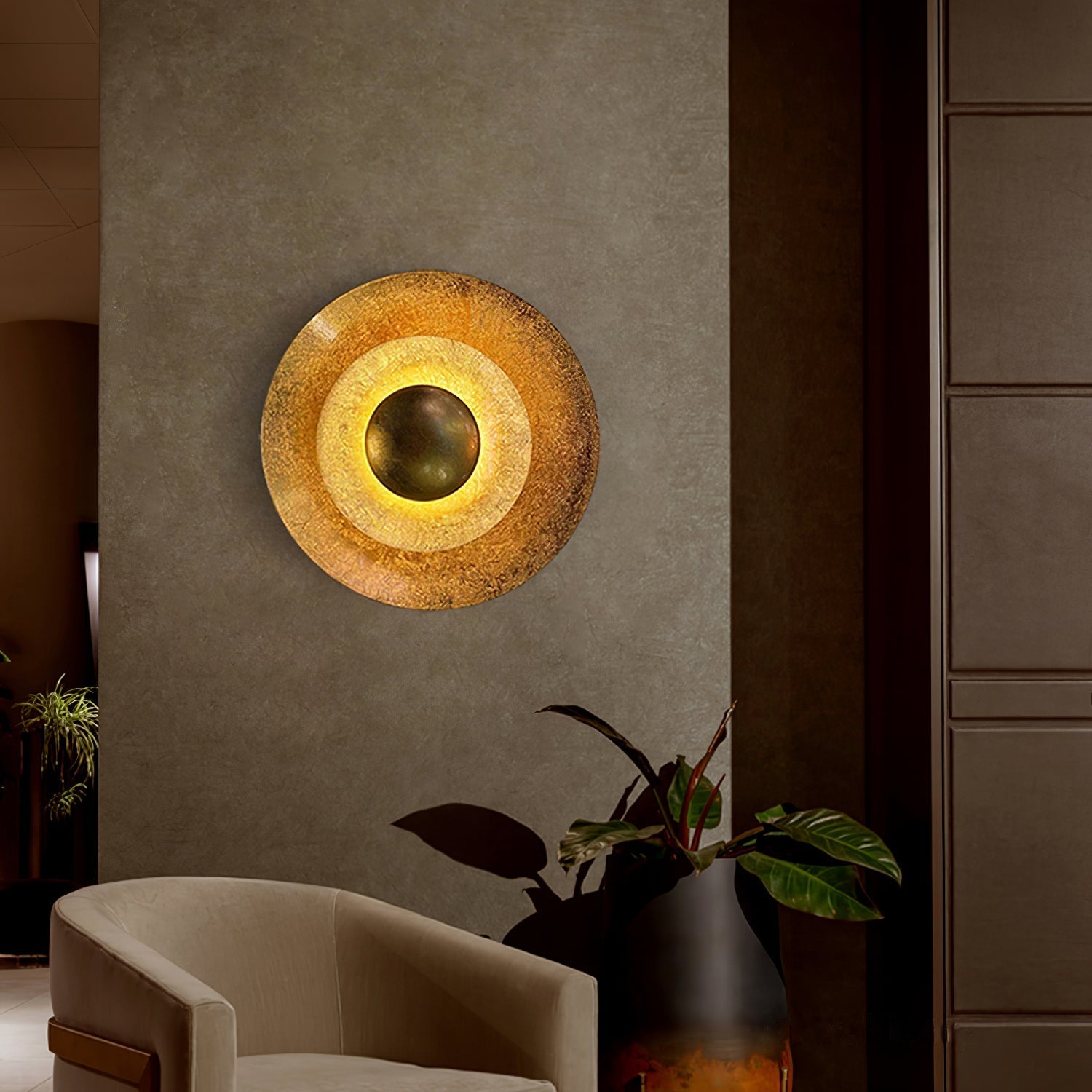 Solaris Vintage foil Wall Lamp-Neutral Decor