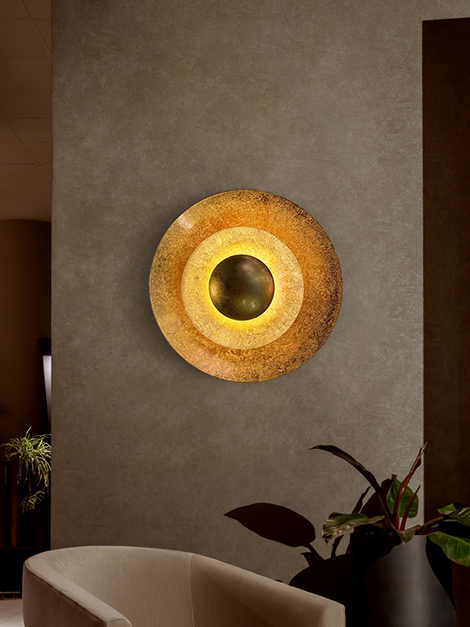 Solaris Vintage foil Wall Lamp-Neutral Decor