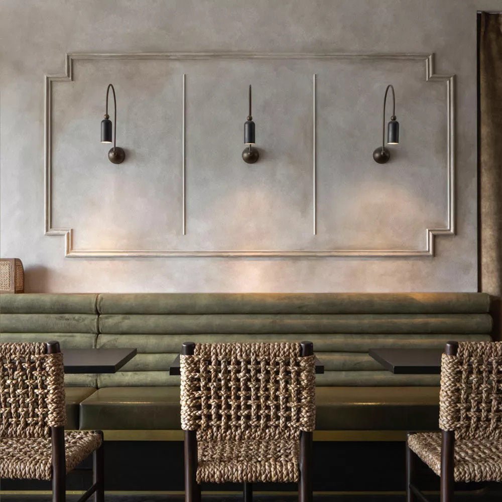 Vortigaud Curved Bronze Black Wall Light-Neutral Decor