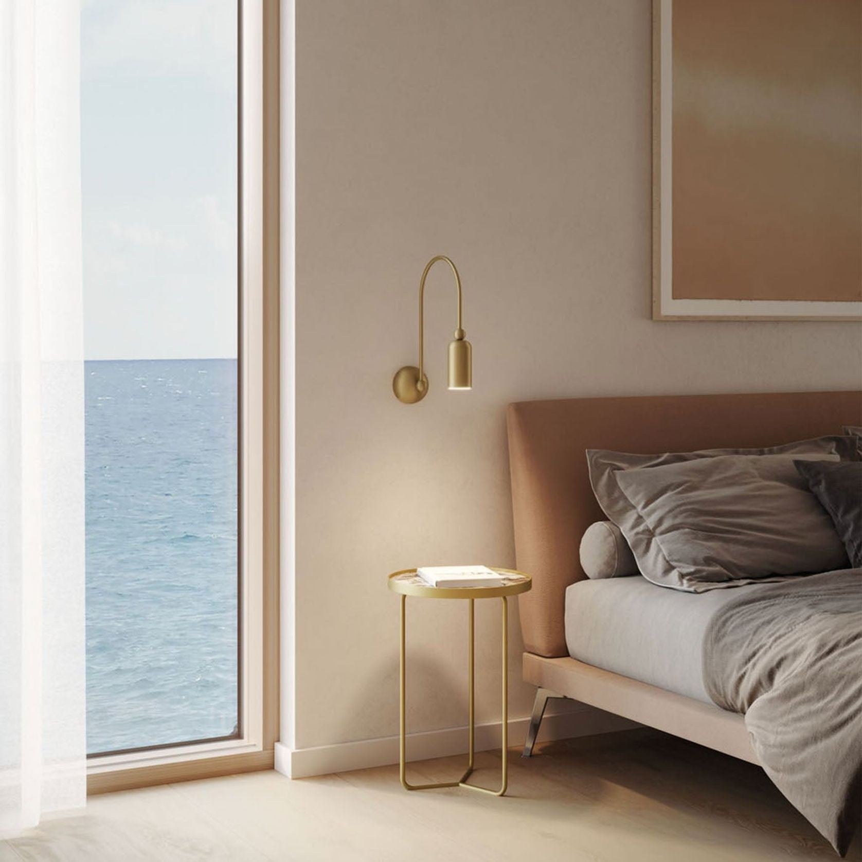Vortigaud Curved Bronze Black Wall Light-Neutral Decor