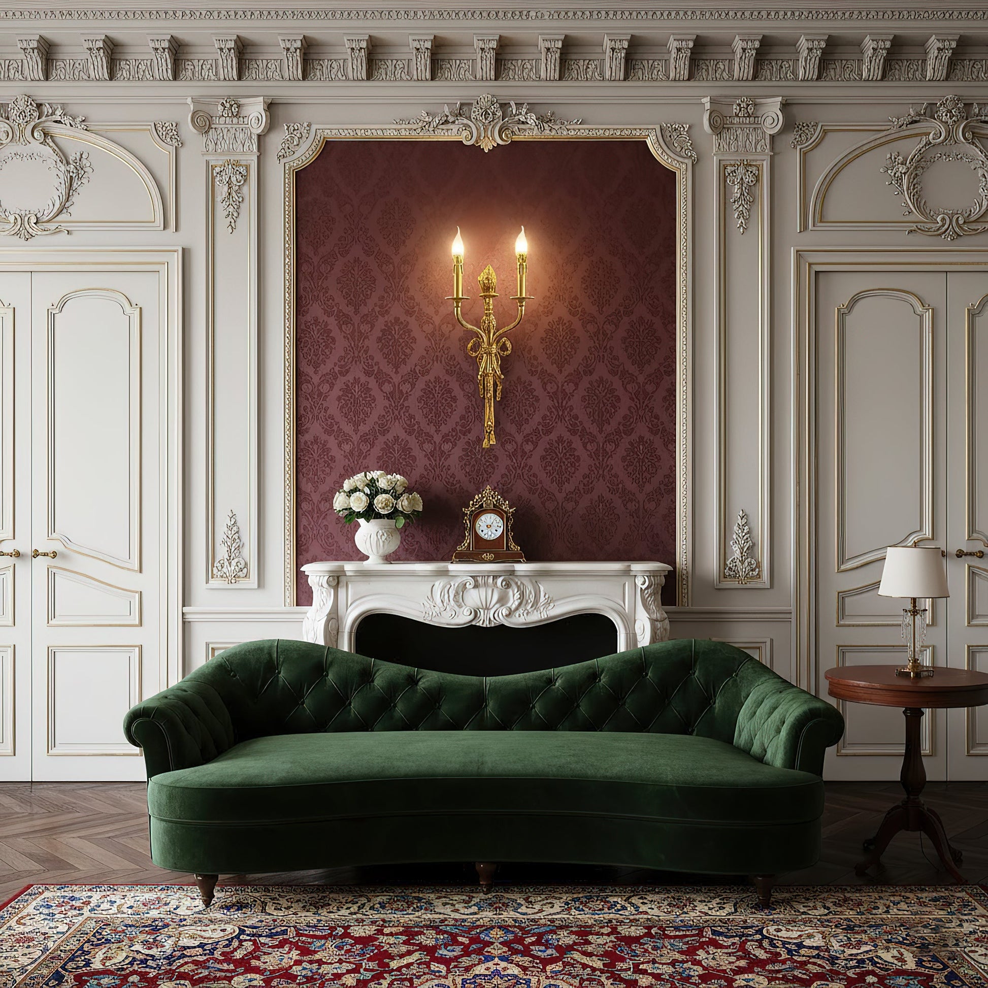 The graceful curves of the brass body highlighted.