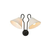 Walter Wall Lamp Double White Cone Shades Fabric - Neutralighting