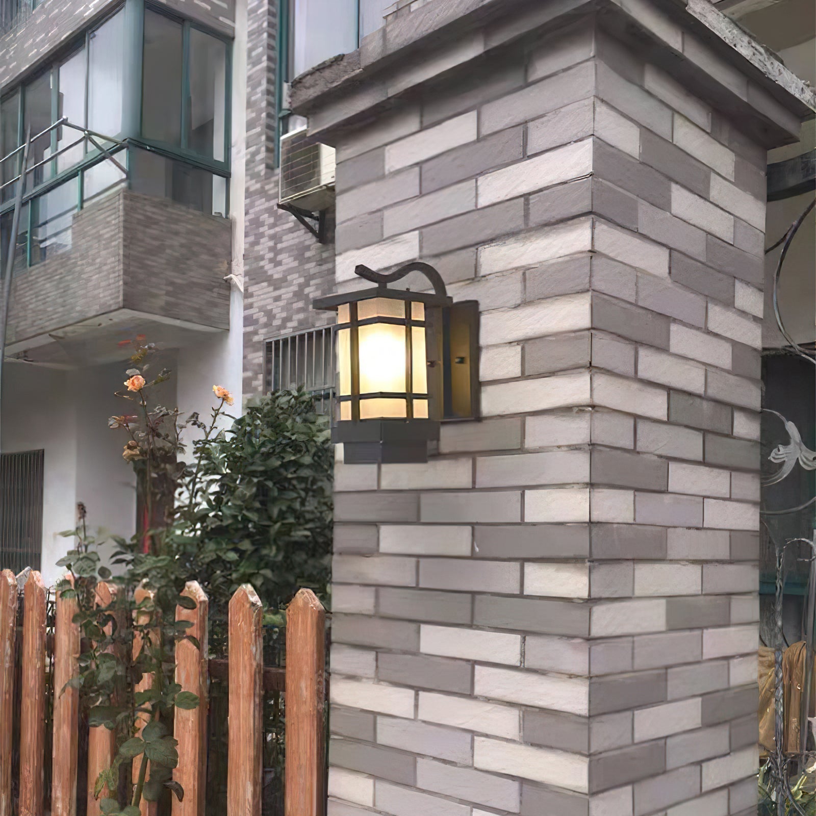 Madison Unique Glass Lantern Outdoor Wall Lamp-Neutral Decor