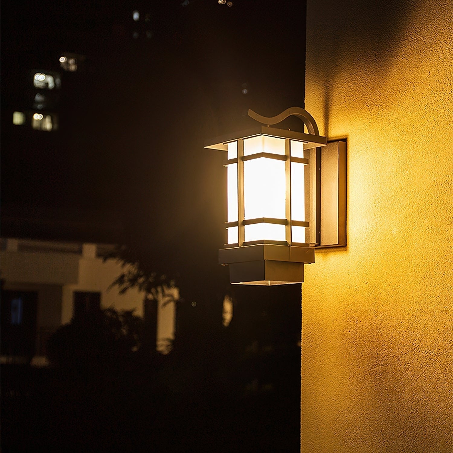 Madison Unique Glass Lantern Outdoor Wall Lamp-Neutral Decor