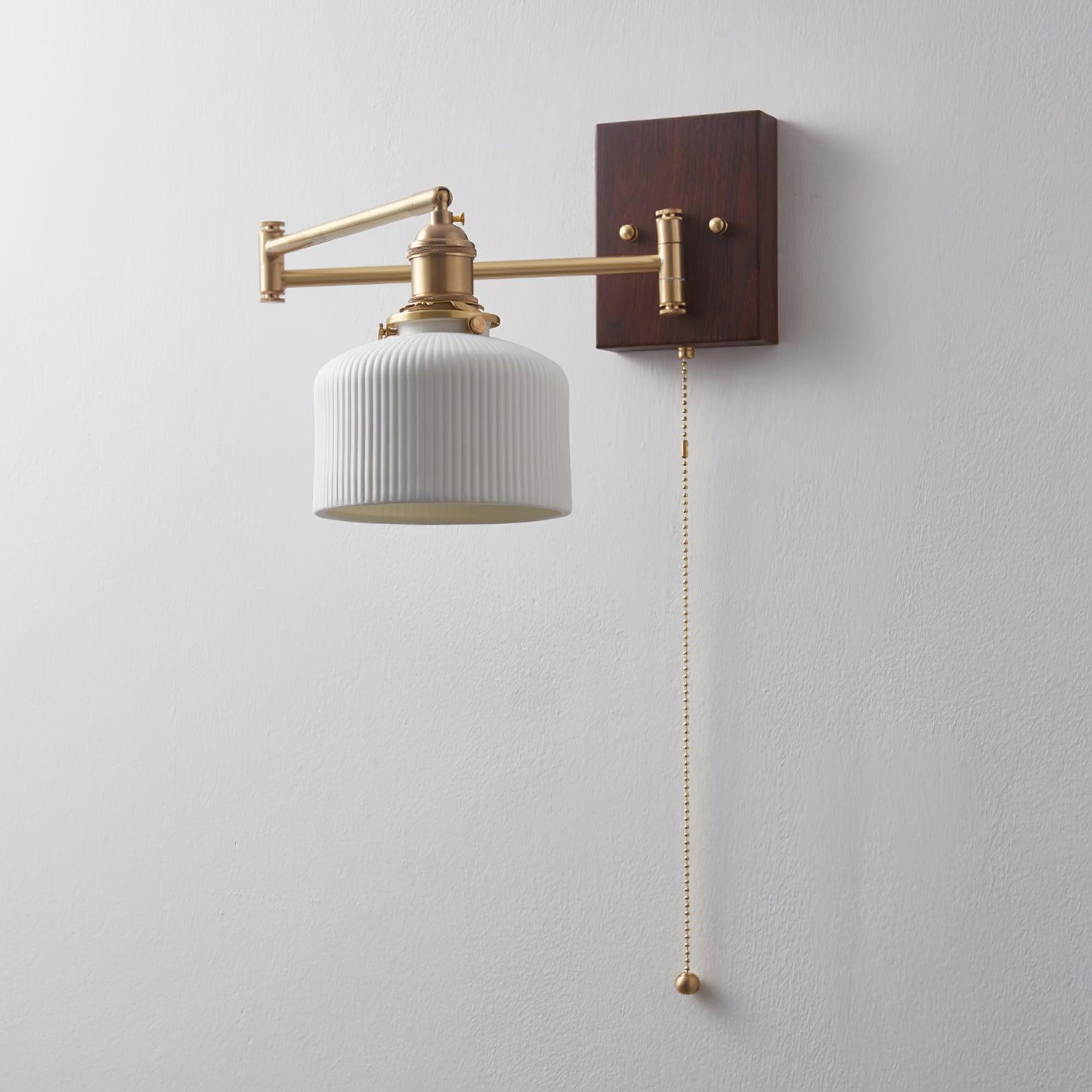 Jovi Wall Lamp Walnut Brass Adjustable Arm Vintage-Neutral Decor