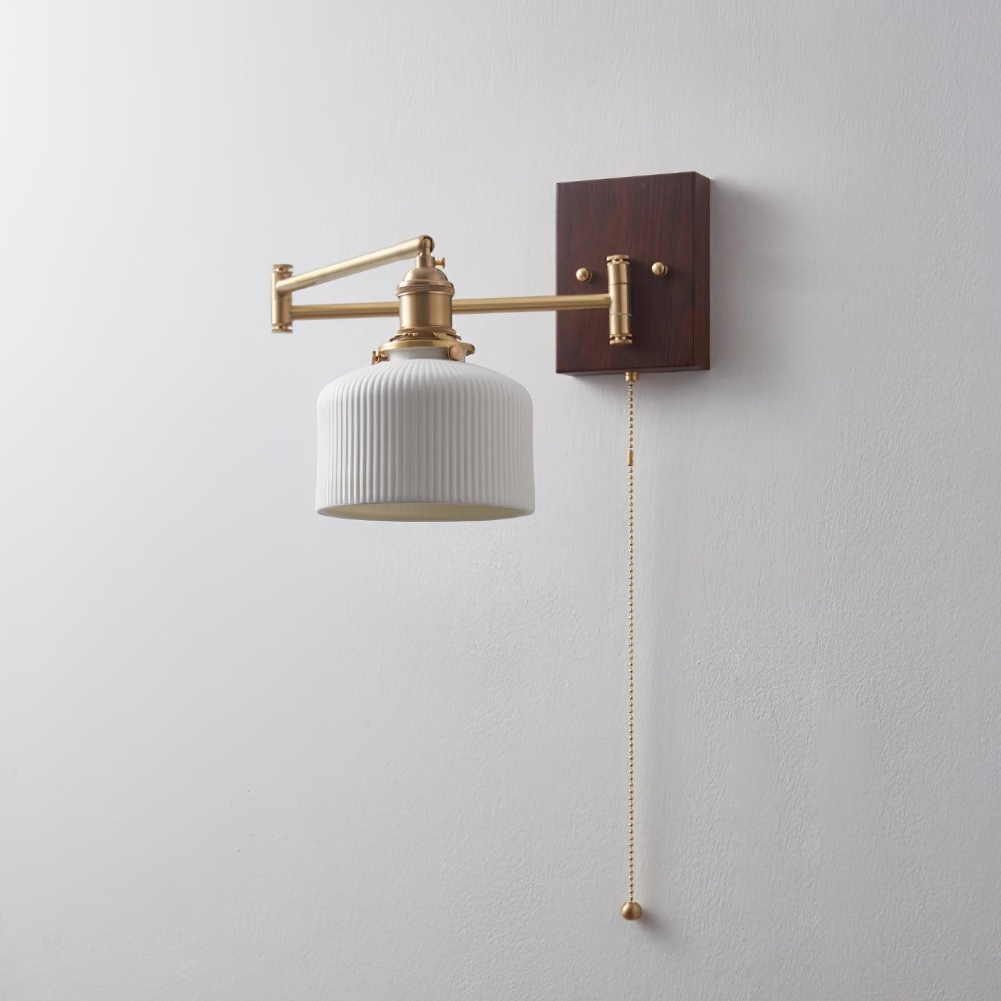 Jovi Wall Lamp Walnut Brass Adjustable Arm Vintage-Neutral Decor