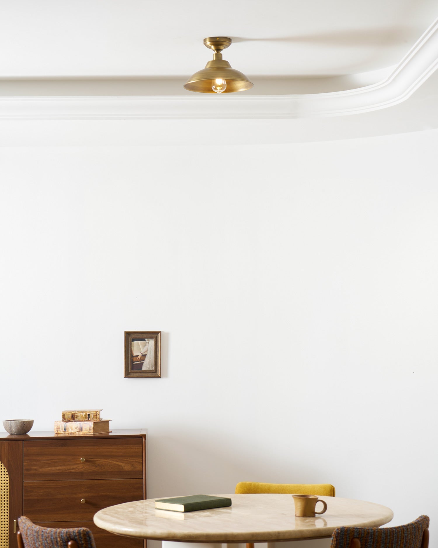 The Aldorno Ceiling Lamp turned on, showing the light distribution.