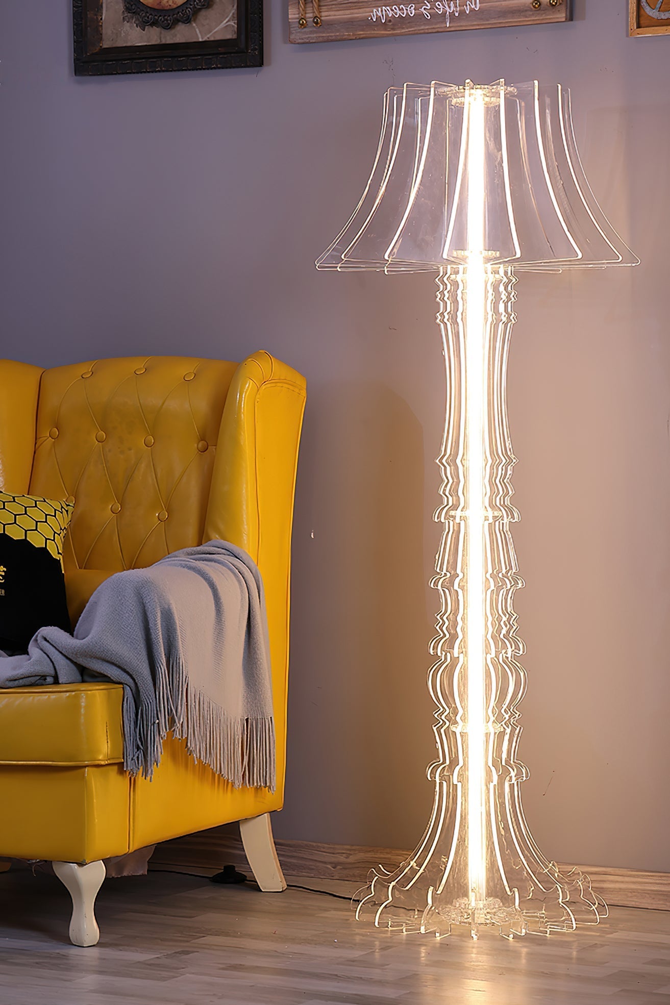 Elmariel Sculptural Acrylic Table Lamp-Neutral Decor