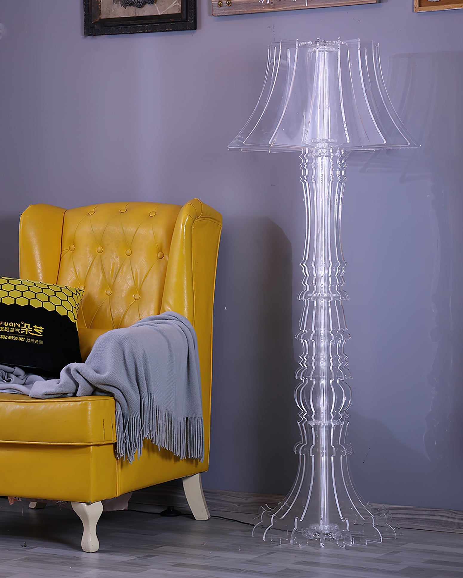 Elmariel Sculptural Acrylic Table Lamp-Neutral Decor