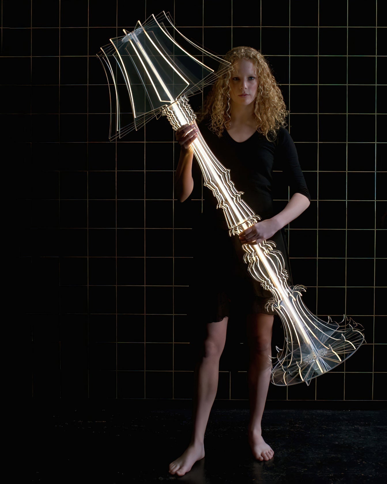 Elmariel Sculptural Acrylic Table Lamp-Neutral Decor