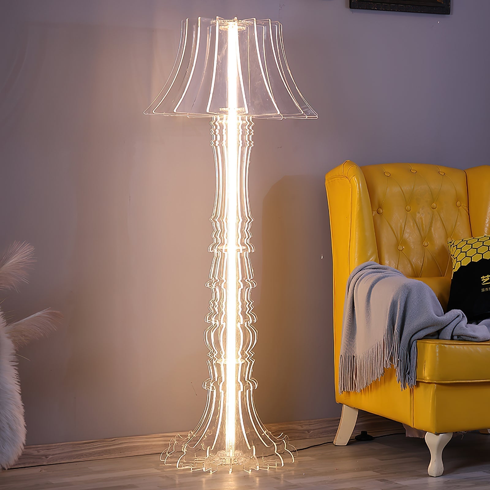 Elmariel Sculptural Acrylic Table Lamp-Neutral Decor