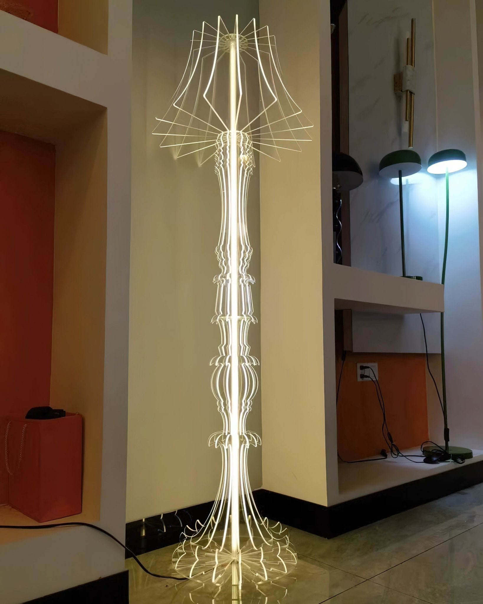 Elmariel Sculptural Acrylic Table Lamp-Neutral Decor