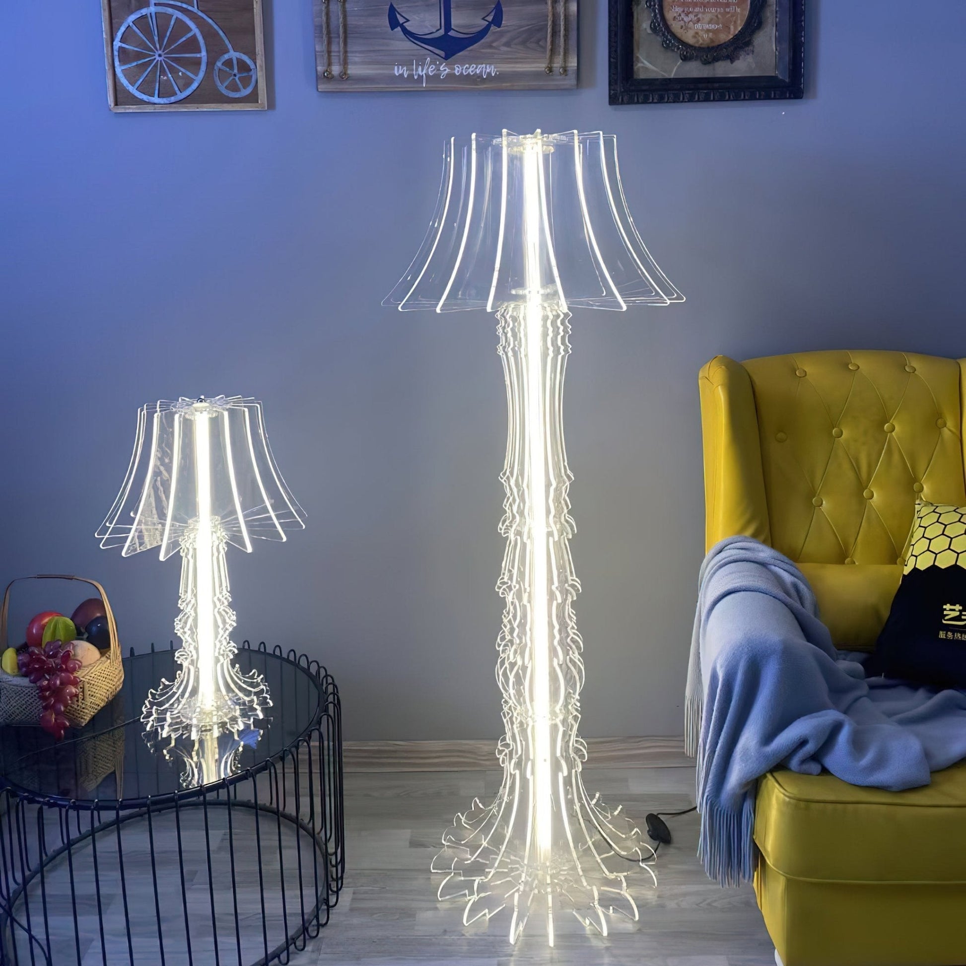 Elmariel Sculptural Acrylic Table Lamp-Neutral Decor