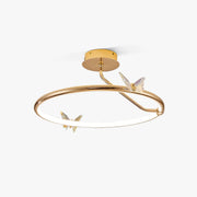 Solara Ceiling Lamp Magic Butterfly Crystal Accents LED Ring-Neutral Decor
