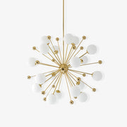 Lustra Chandelier Brass Opal Globe-Neutral Decor