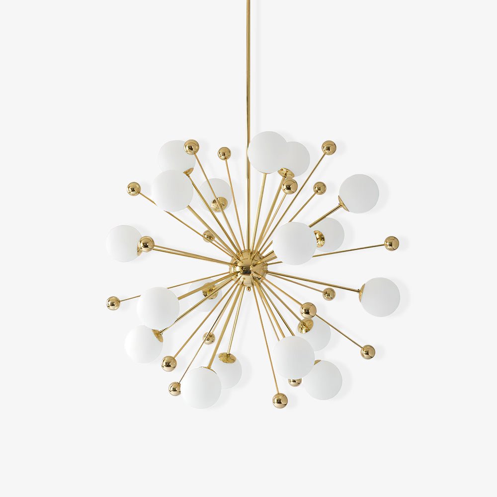 Lustra Chandelier Brass Opal Globe-Neutral Decor