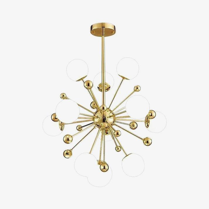 Lustra Chandelier Brass Opal Globe-Neutral Decor
