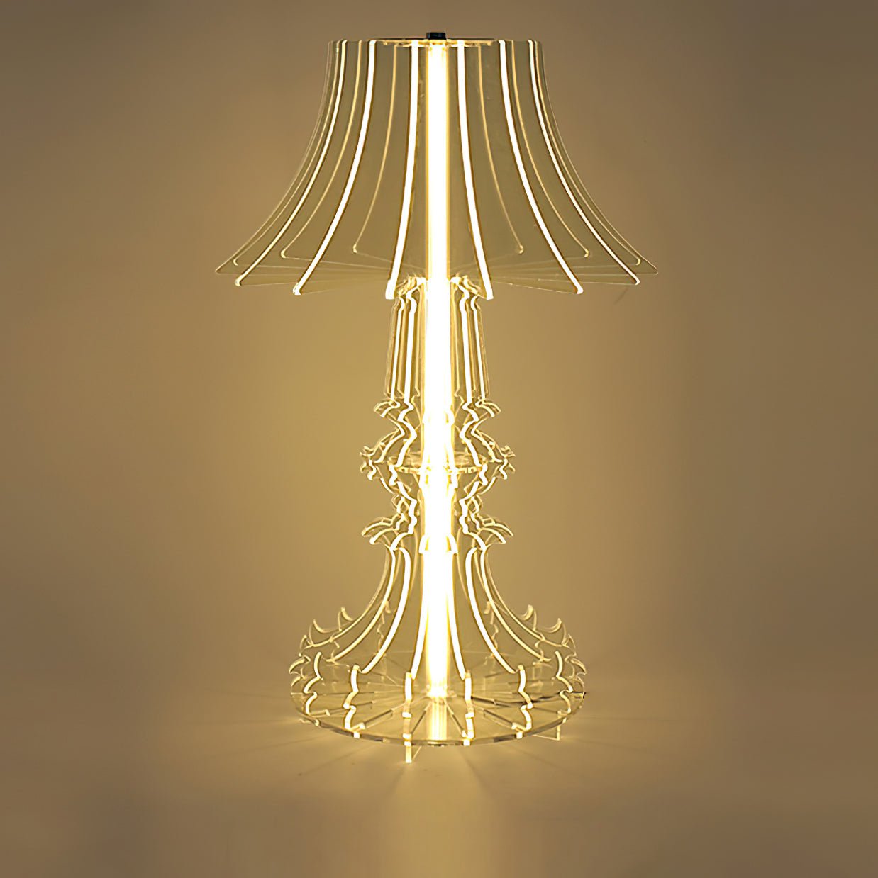 Elmariel Sculptural Acrylic Table Lamp-Neutral Decor