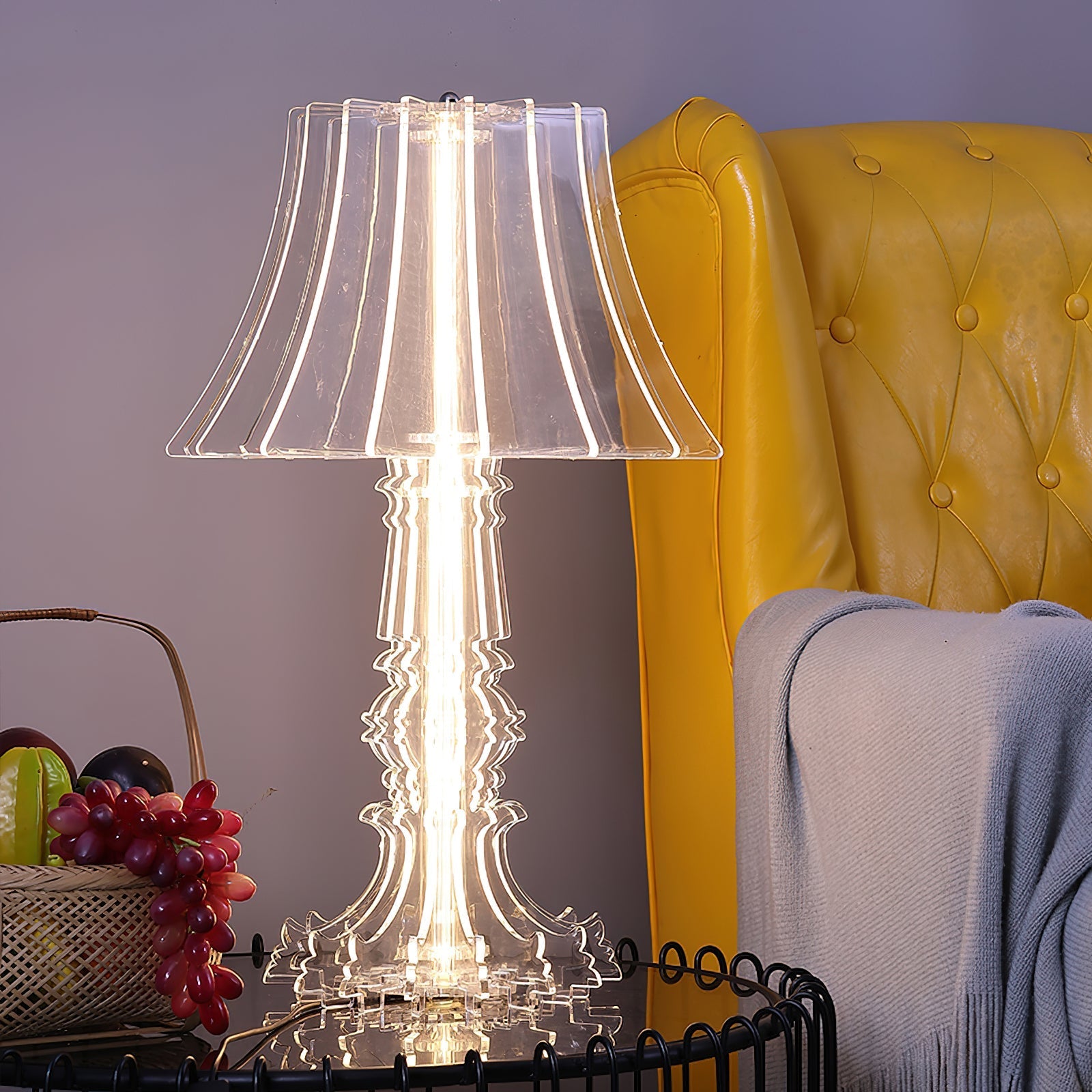 Elmariel Sculptural Acrylic Table Lamp-Neutral Decor