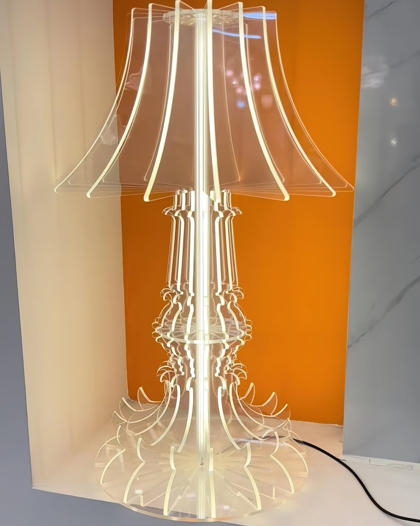 Elmariel Sculptural Acrylic Table Lamp-Neutral Decor