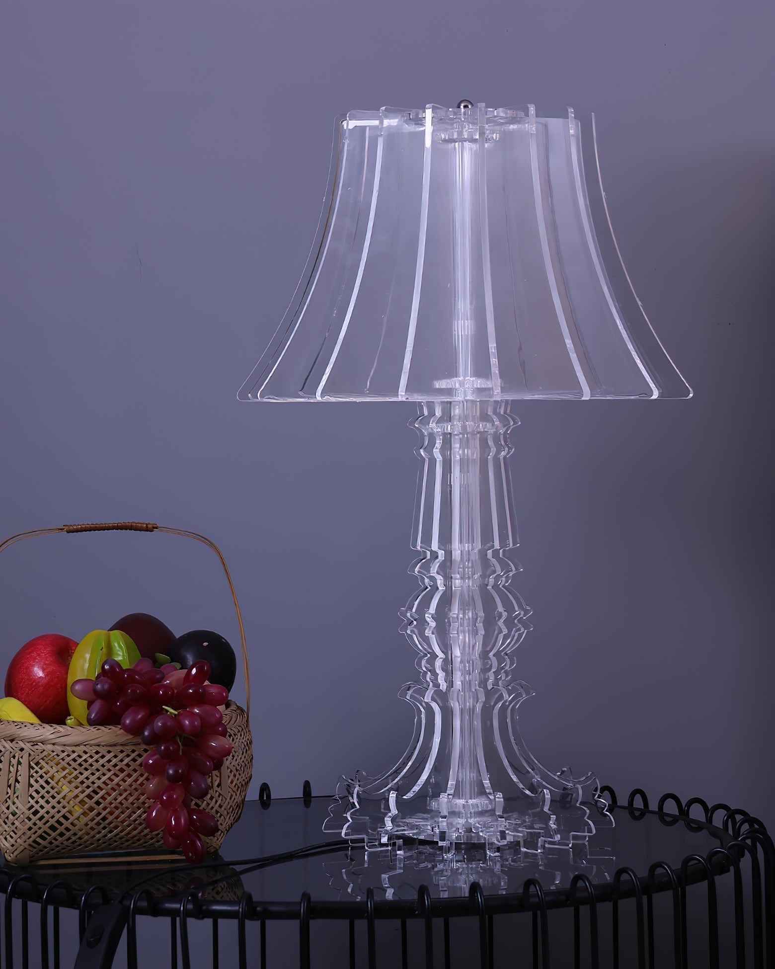 Elmariel Sculptural Acrylic Table Lamp-Neutral Decor